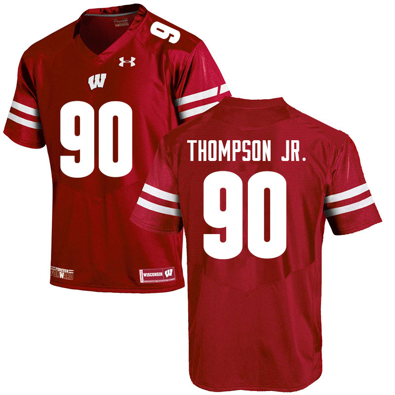 Men #90 James Thompson Jr. Wisconsin Badgers College Football Jerseys Sale-Red - Click Image to Close